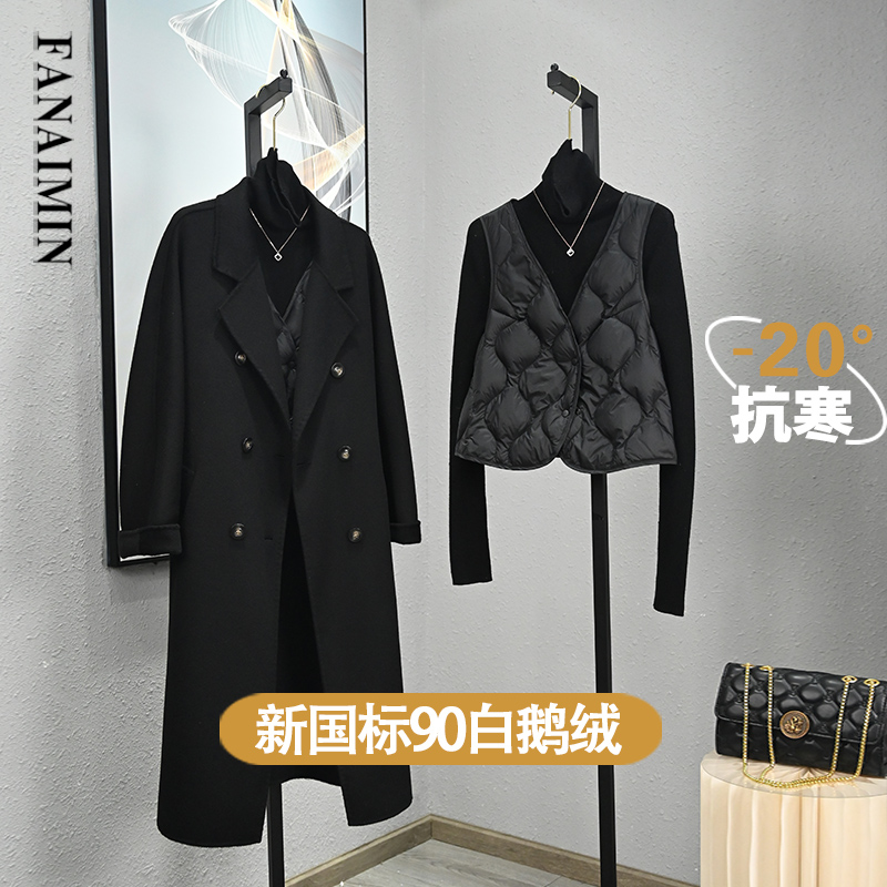 鹅绒轻薄内胆马甲V领女款羽绒时尚显瘦百搭打底内穿保暖坎肩马夹