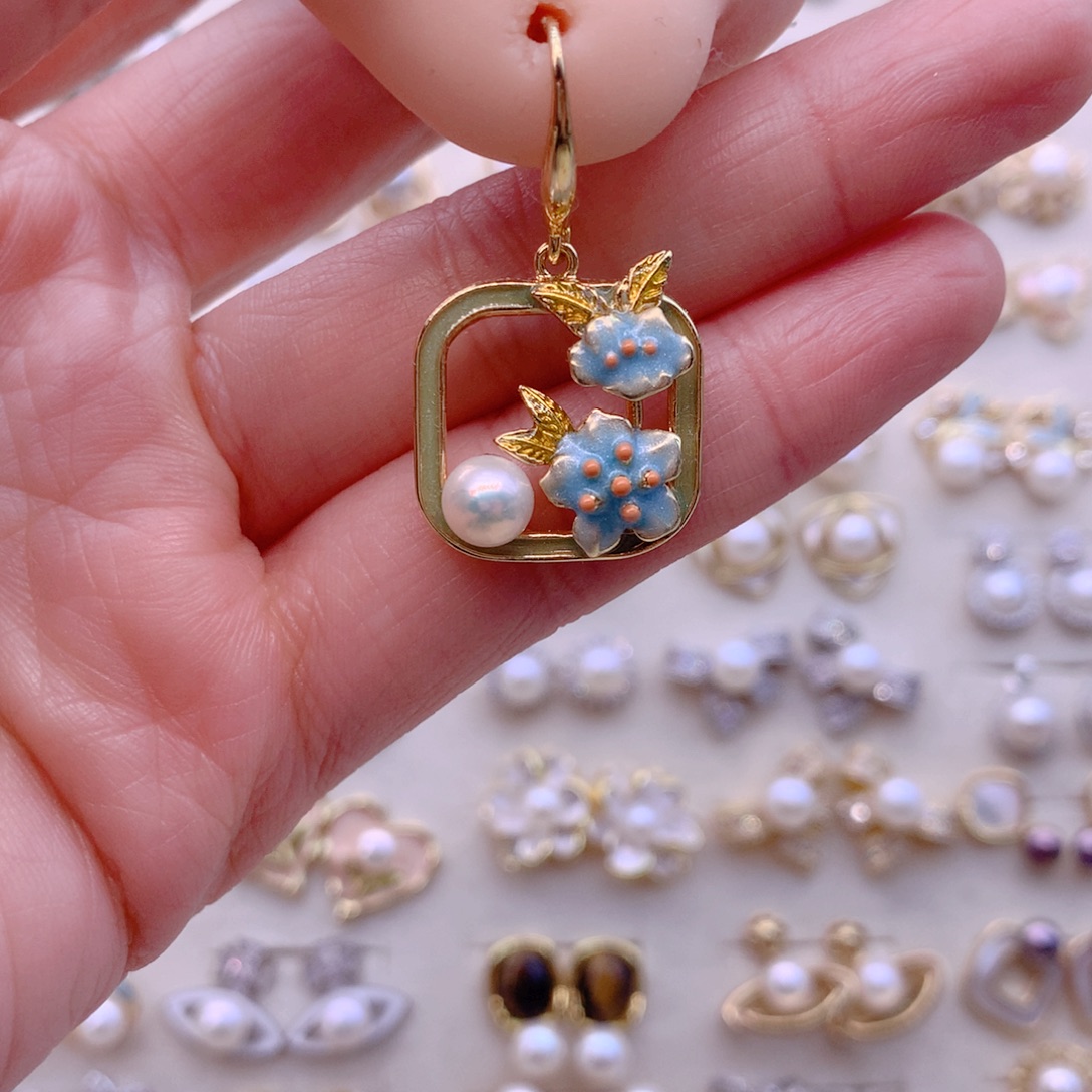 耳饰合金淡水珍珠