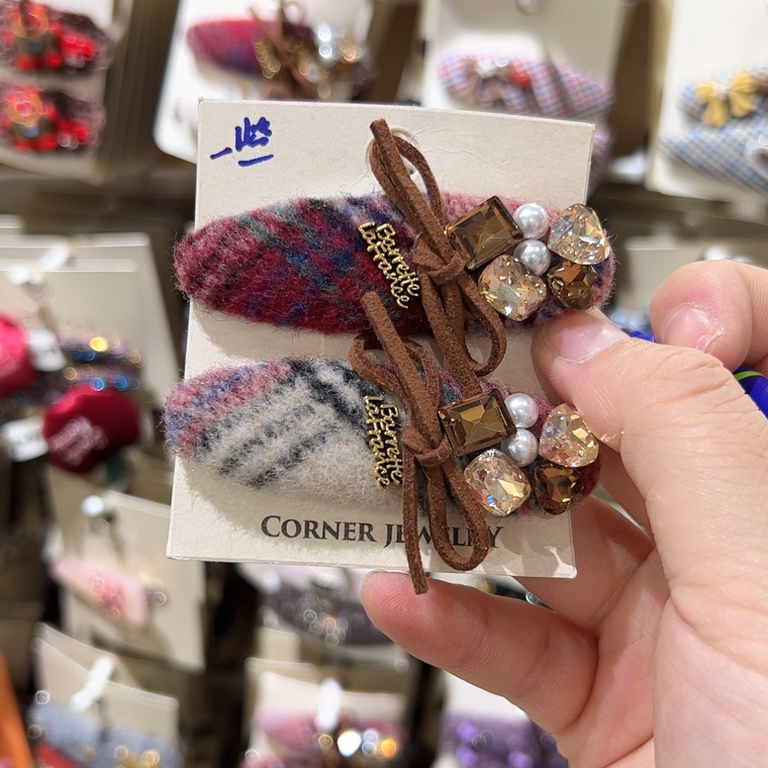 布艺非金属爆米花蝴蝶结拜拜夹