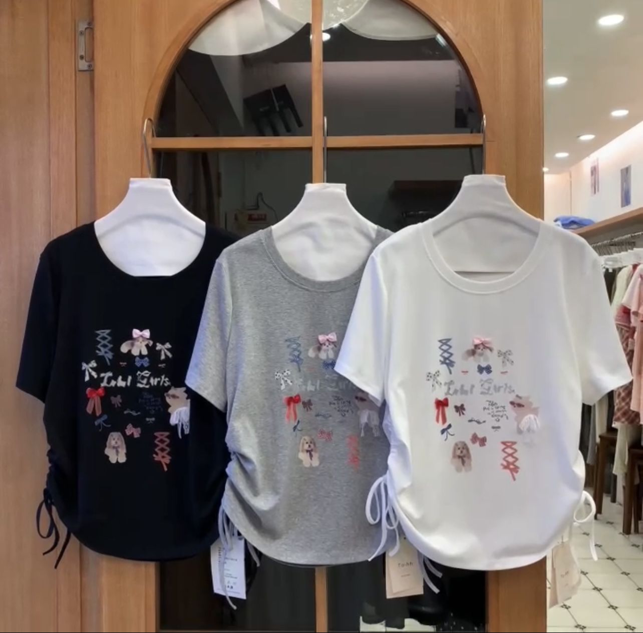 卡通正肩辣妹显瘦T恤3580