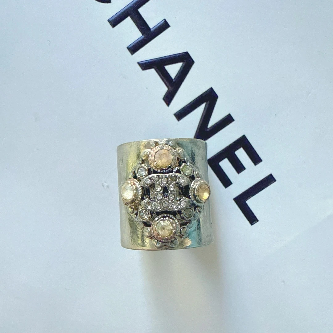 95新 Chanel/香奈儿  香奈儿中古银色戒指