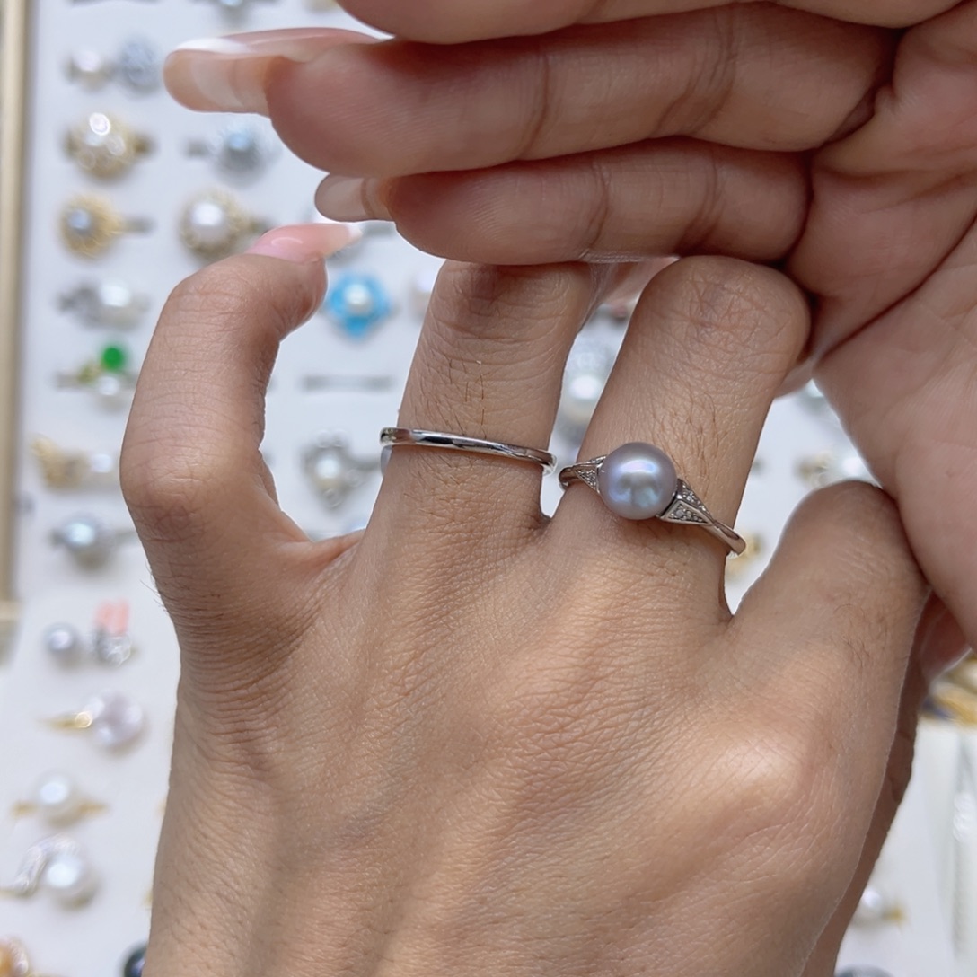 埕****戒指合金淡水珍珠