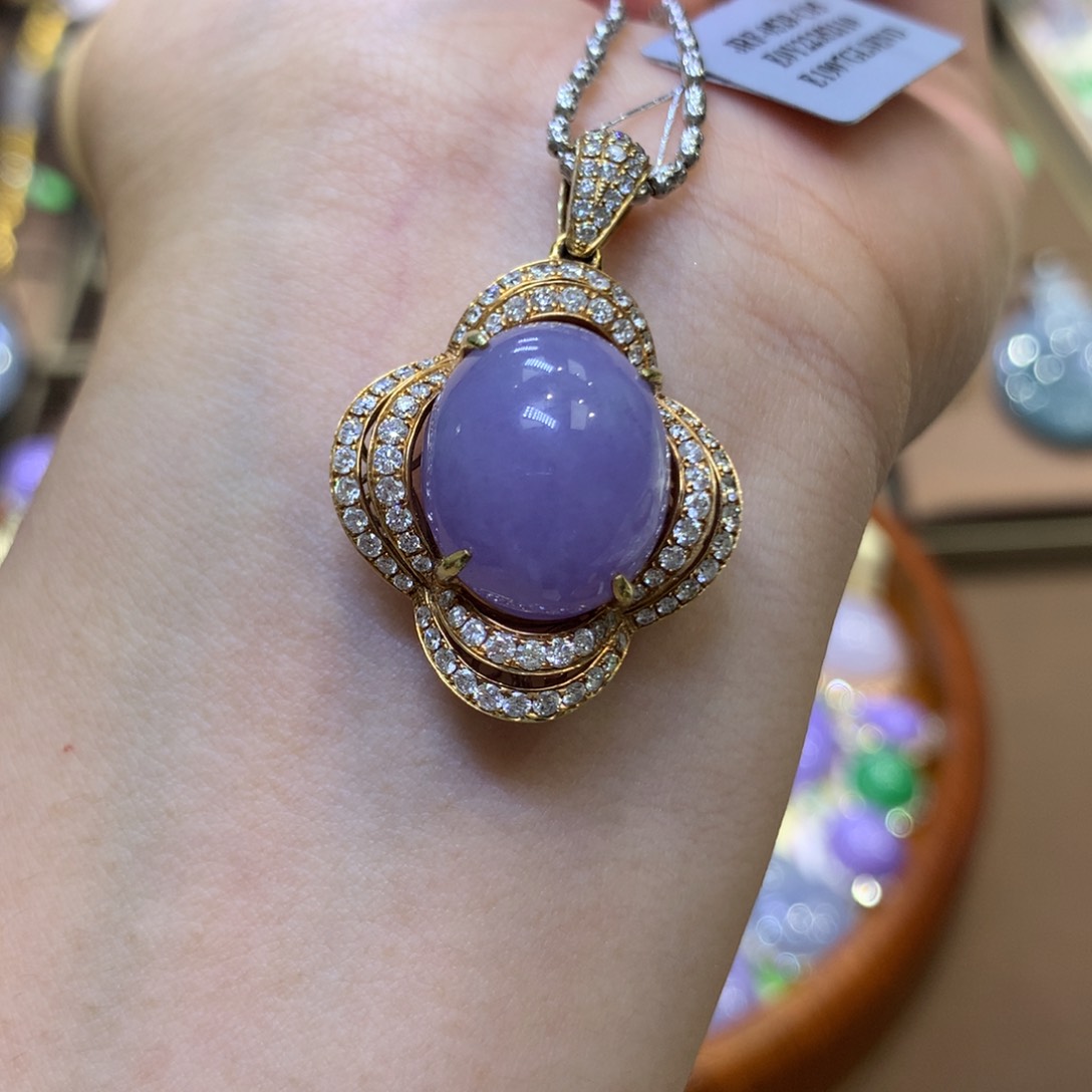 【闪购商品】翡翠18K金镶嵌颈饰翡翠