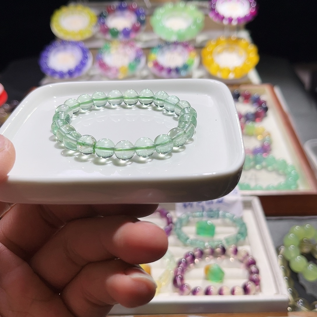 手串未镶嵌萤石薄荷绿单圈8mm