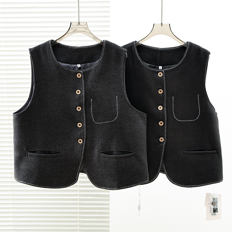 大码女装2025秋冬韩版时尚显瘦无袖气质百搭马甲-423690