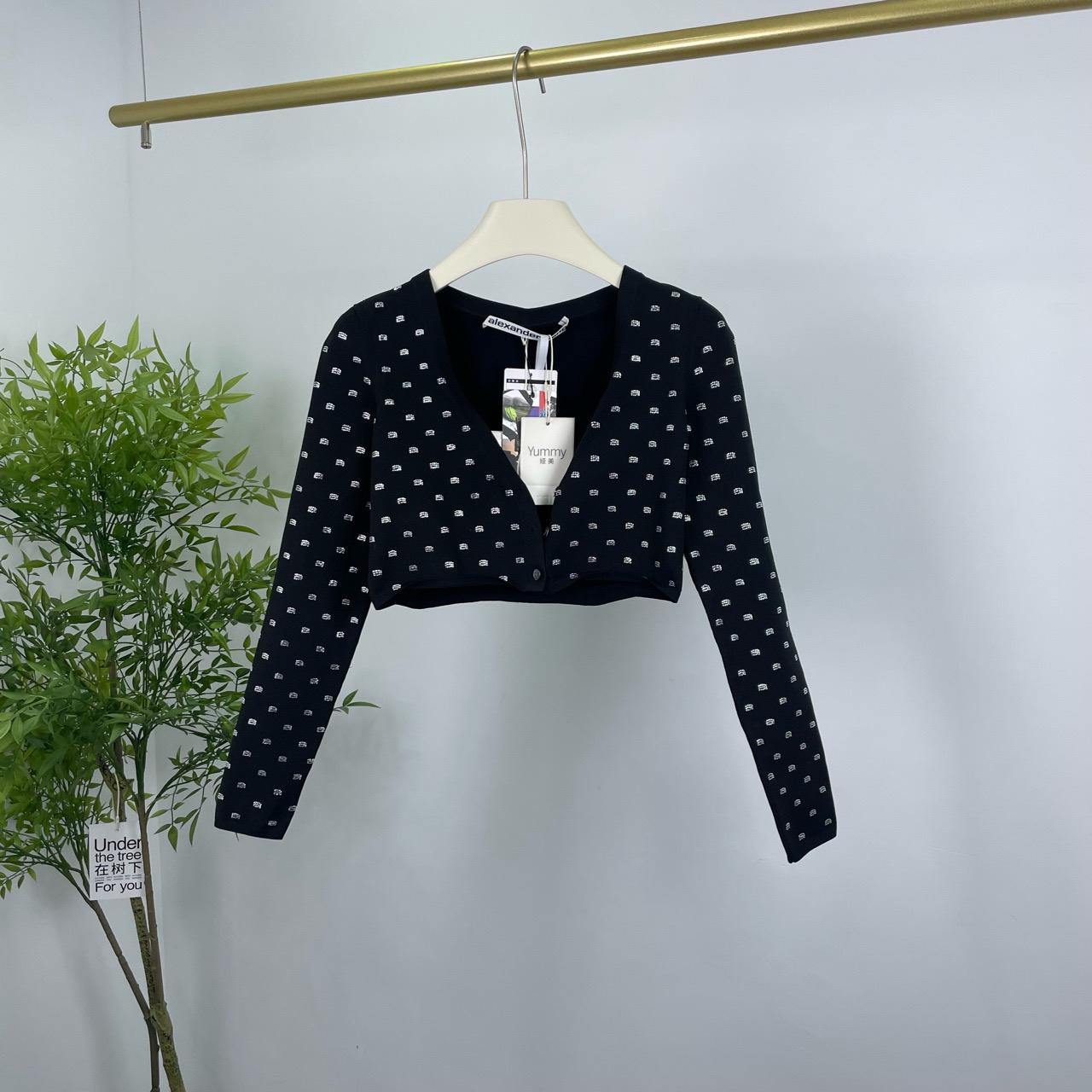 99新  Alexander Wang 亚历山大王 周洁琼同款 水钻满印开衫外套 