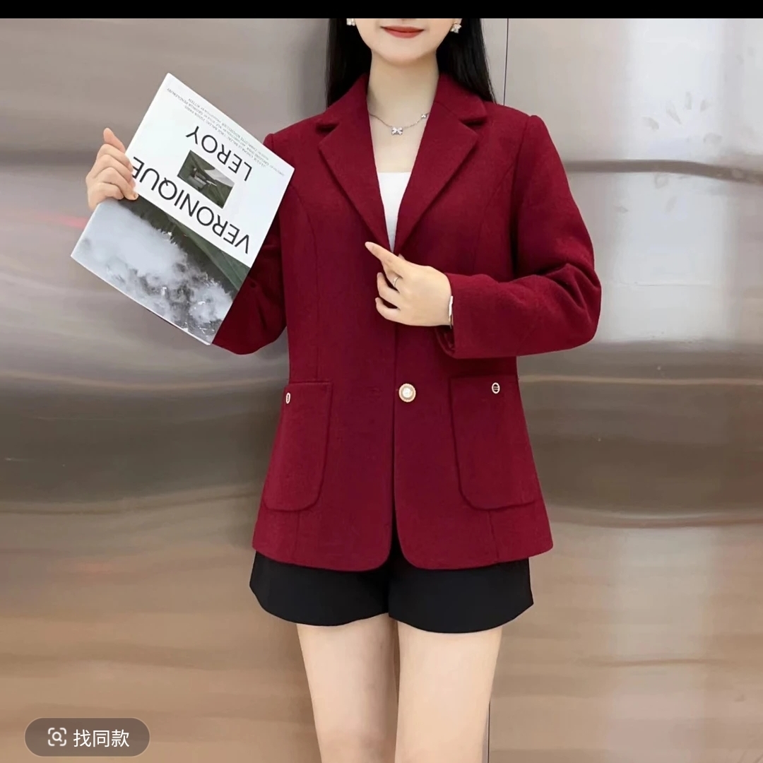 『吕姐推荐』『鑫旺商贸』水晶呢外套新款温婉风女士短款西装大码妈妈