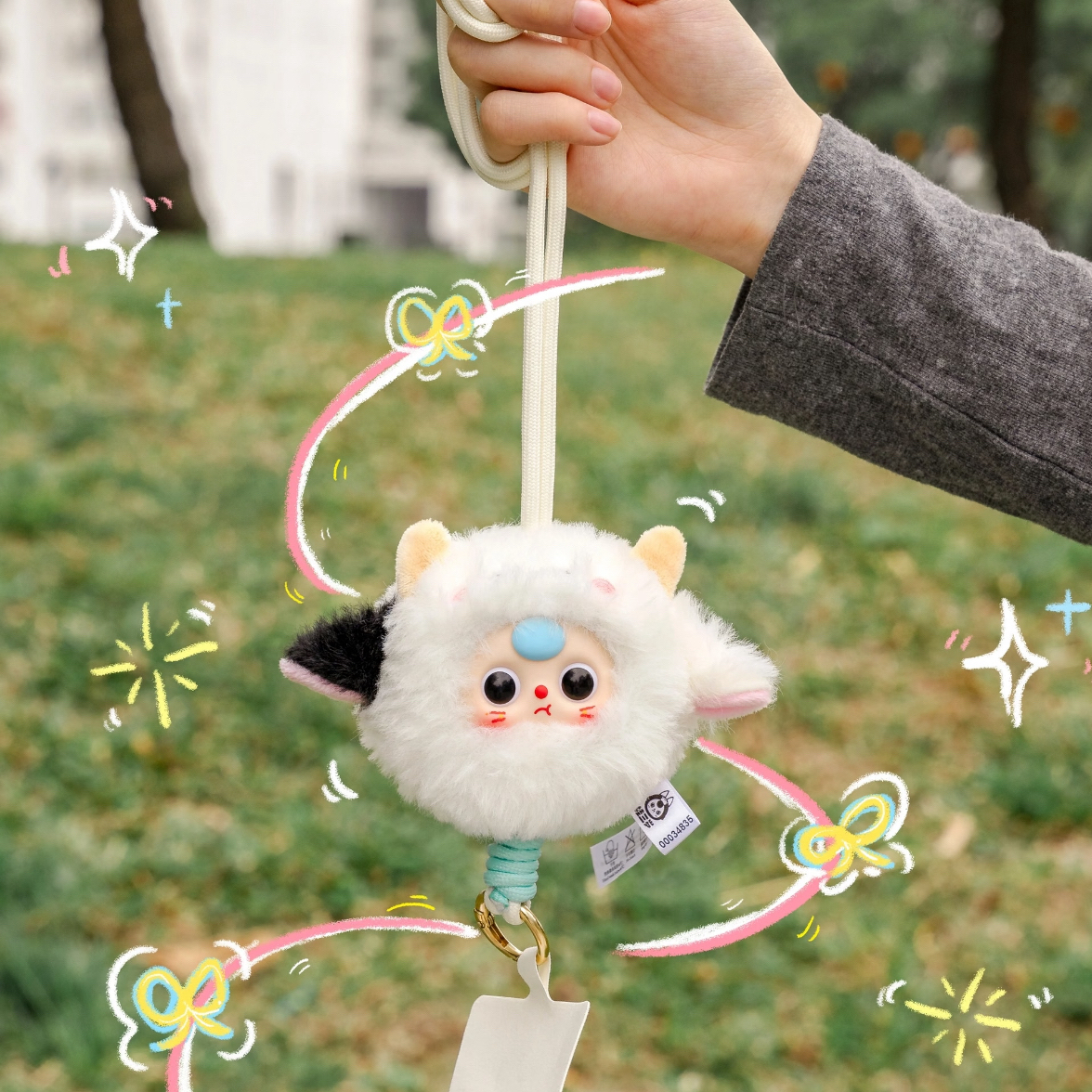 【正品代拆】娃三岁手机挂绳系列毛绒高颜值潮玩女生礼物