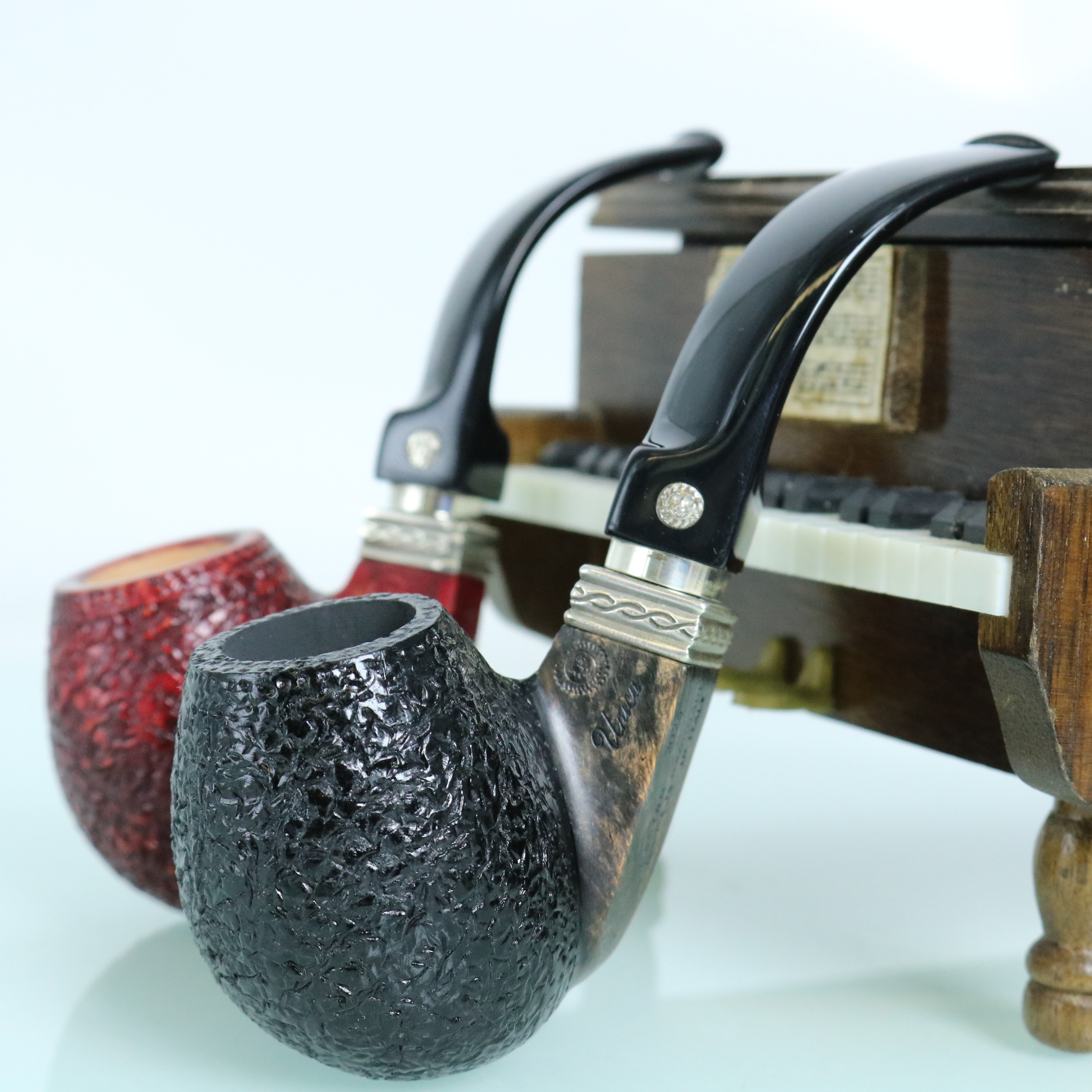 意大利马仕双太阳神经典海盐雕刻匈牙利大弯手工石楠木烟斗