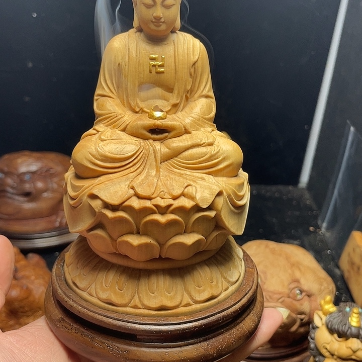 木黄杨木香炉摆件