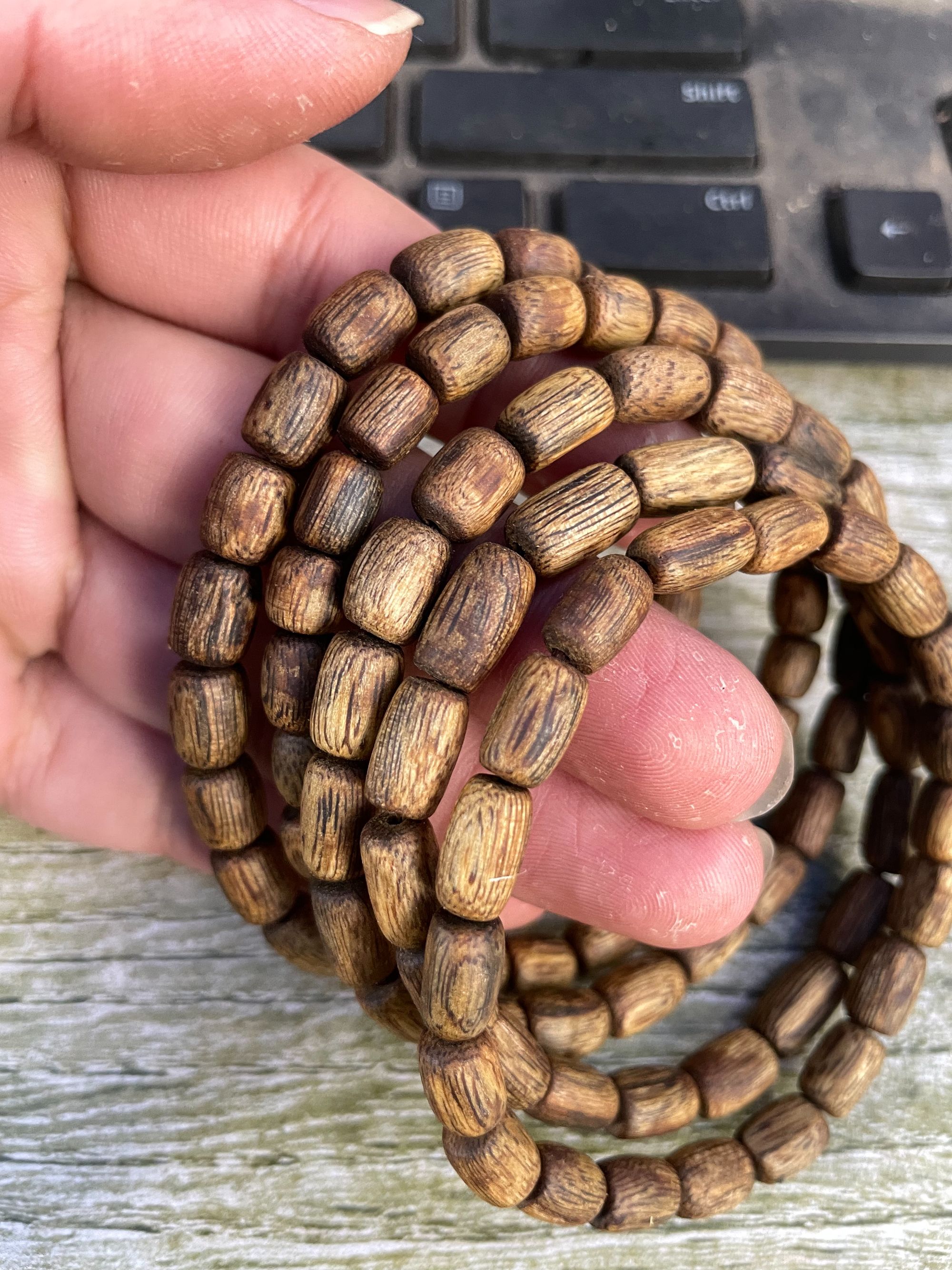 奇楠沉香单圈 桶珠 3-4克+多样性发一