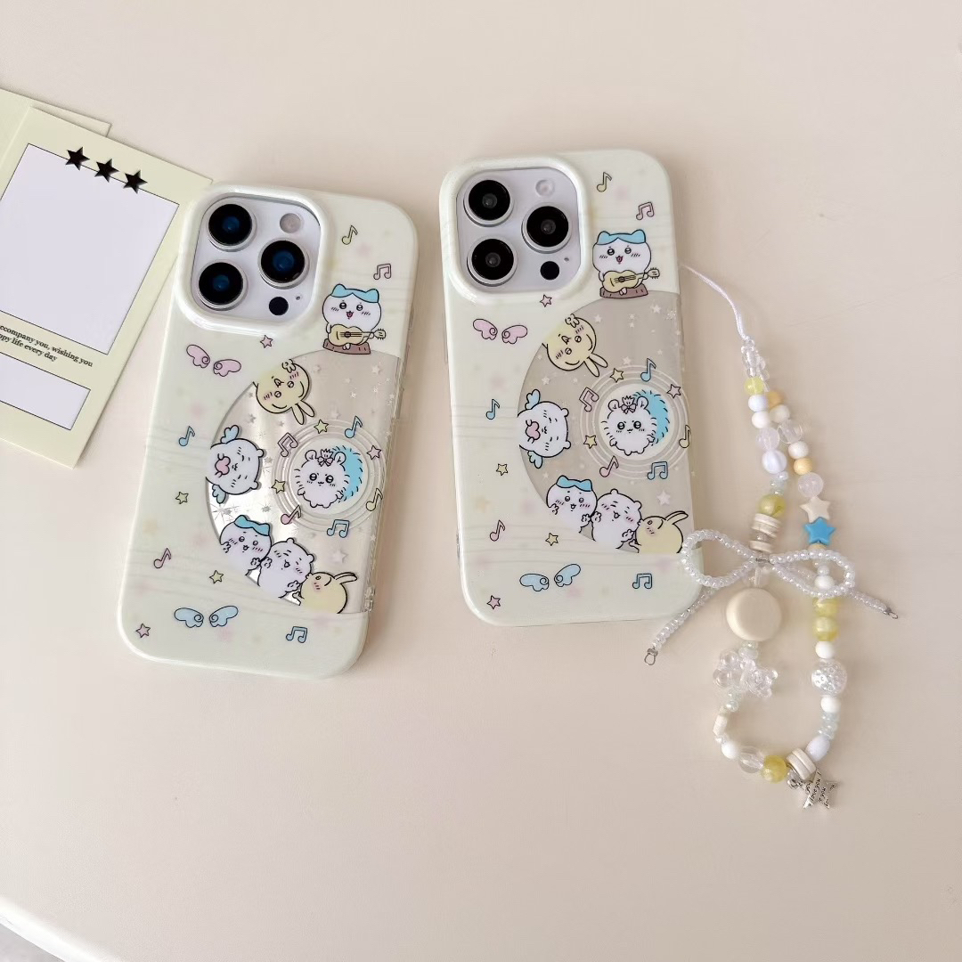 碟片吉伊卡哇 卡通创意imd双层手机壳适用苹果iPhone16/15/14可爱