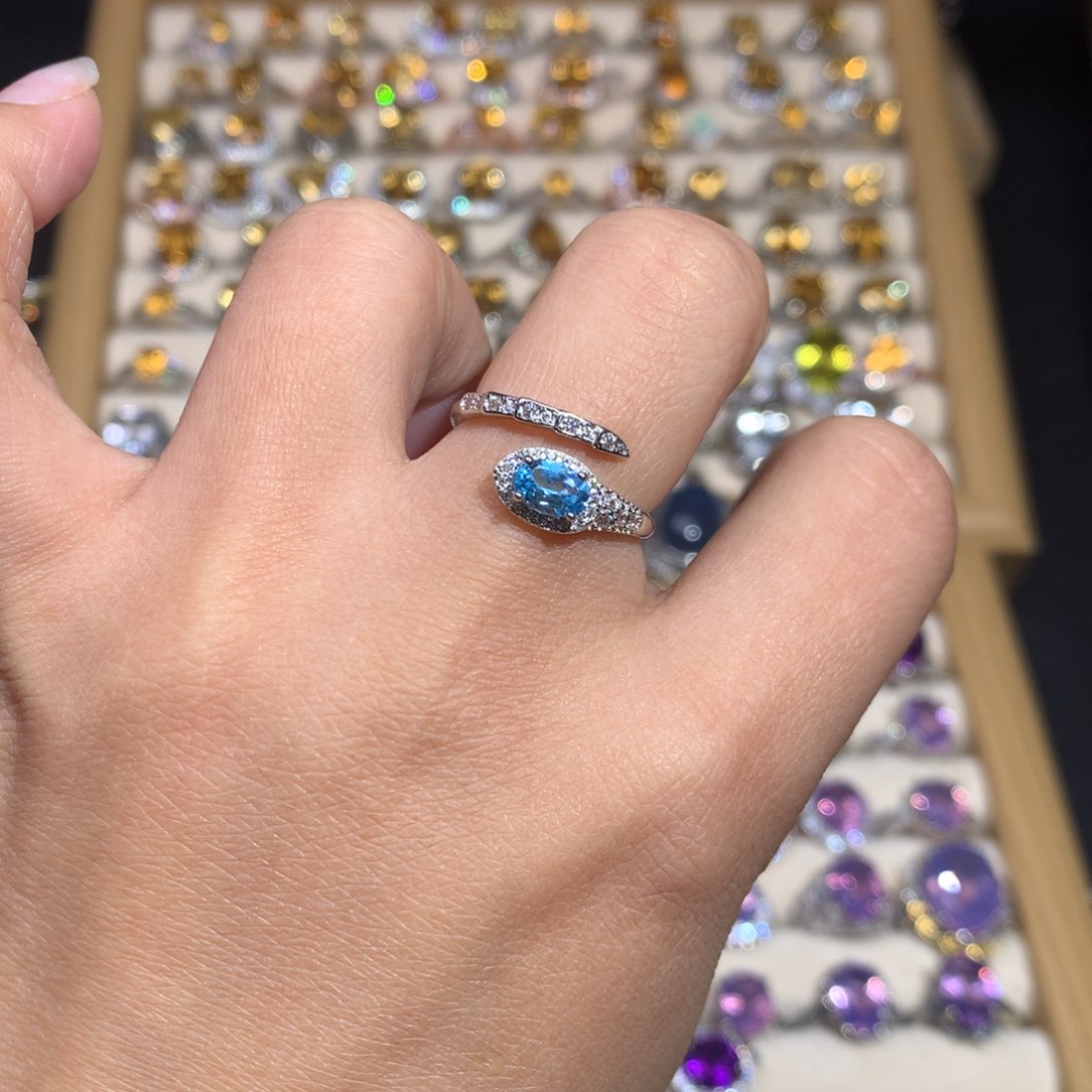 【闪购商品】水晶戒指银S925镶嵌戒指