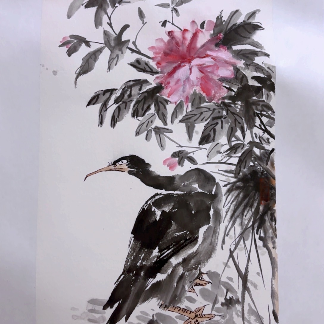 国画邵震明二平平尺国画