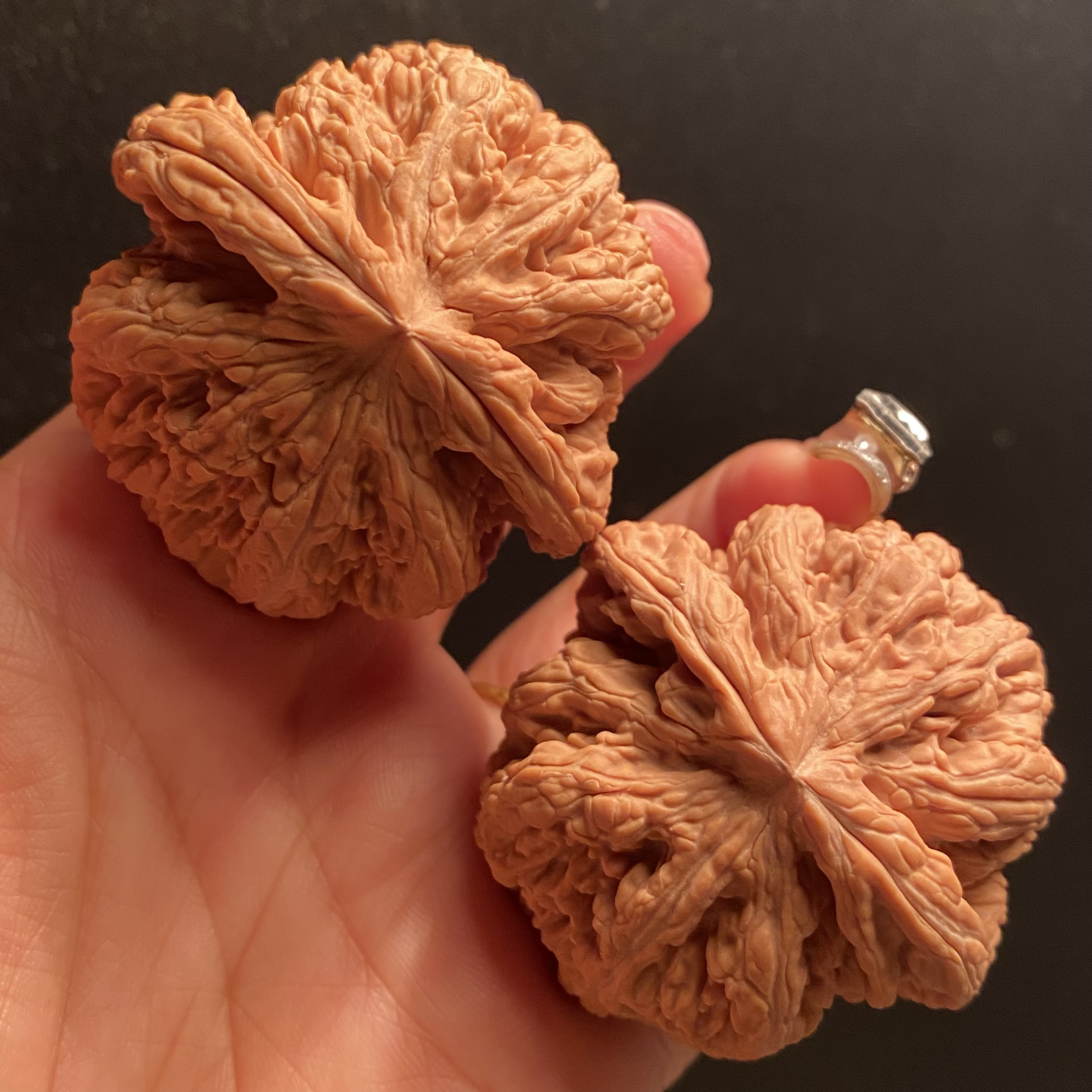 文玩核桃把件68克5005全品无修大粗筋边50肚50高42狮子头精品对