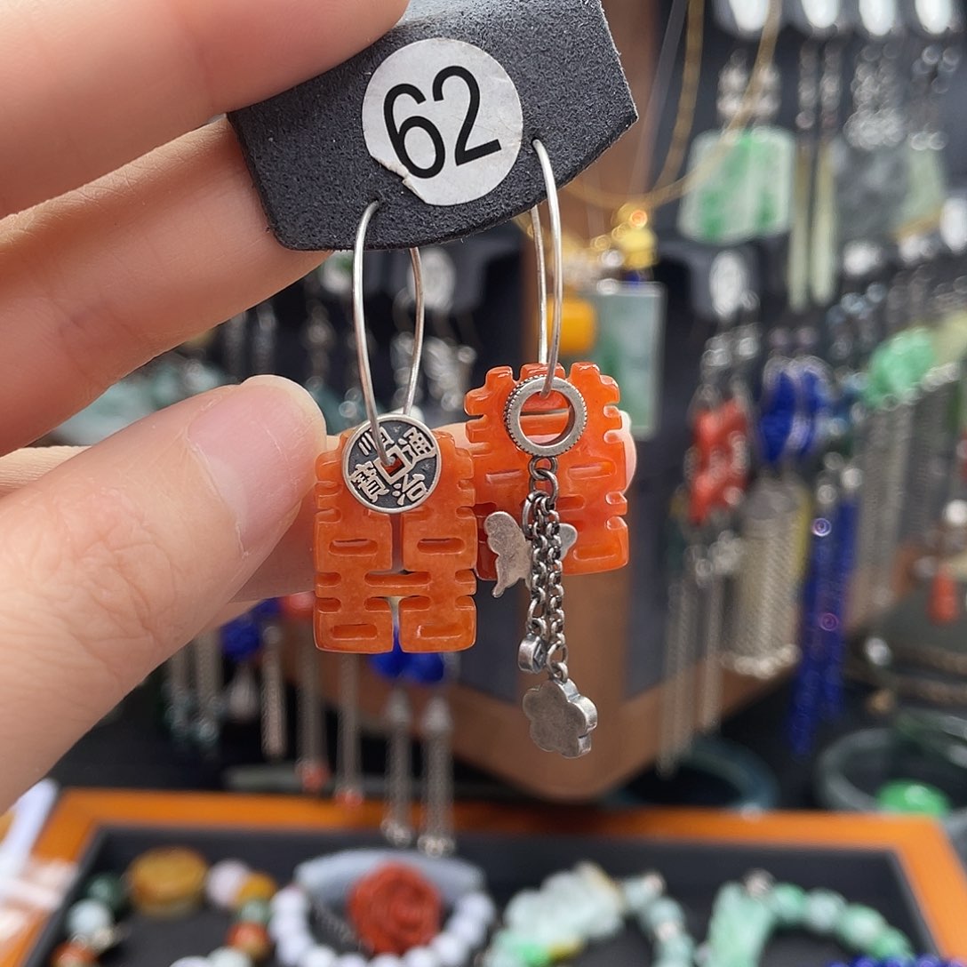 翡翠耳饰银S925镶嵌475ghjhhj