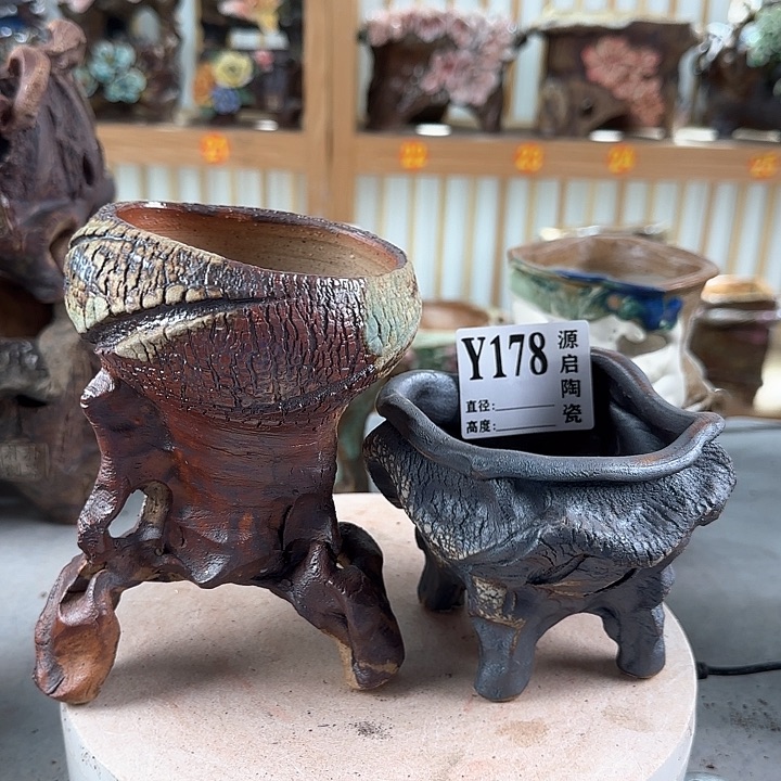 紫砂花盆景德镇陶瓷花盆178