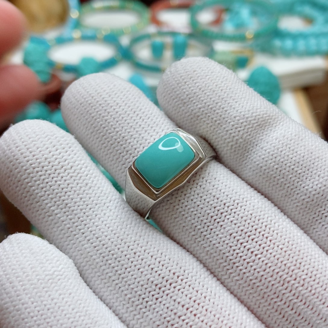 绿松石珠子银S925镶嵌