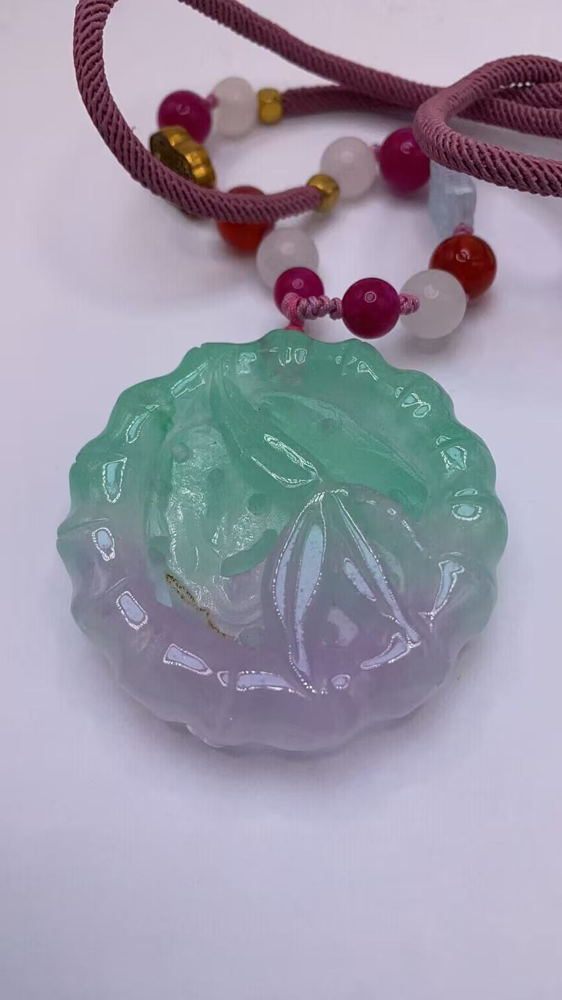 YY27【邂逅翡翠高冰吊坠，冰透绿意，开启浪漫时光】