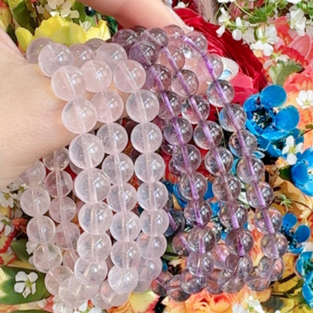 定制时尚水晶手链清新单圈天然粉百搭