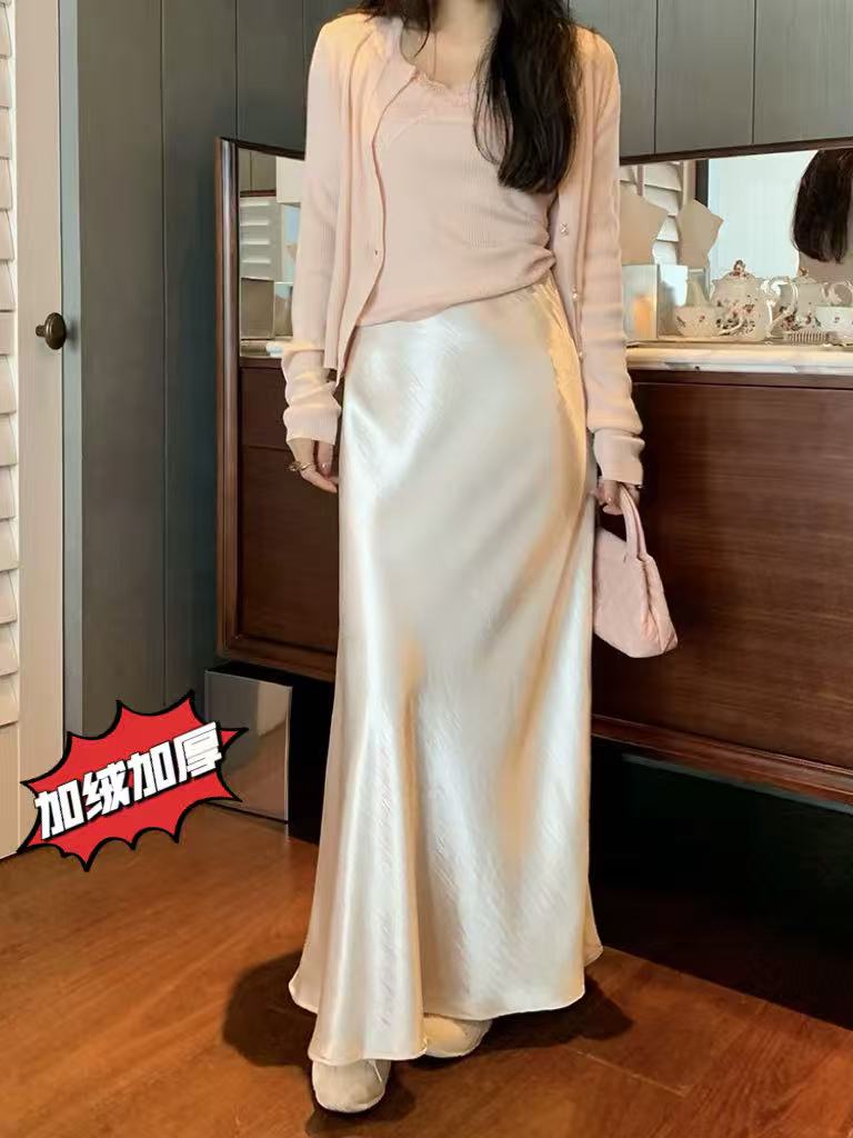 【加绒醋酸】冬季加绒加厚显瘦修身鱼尾半身裙2025百搭洋气鱼尾裙