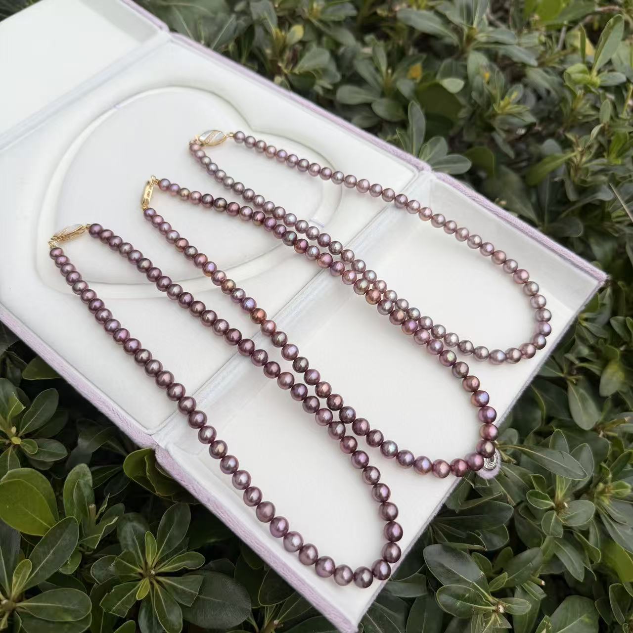 【小乐甄选】 S925银 淡水珍珠紫珠项链 6-8mm E296