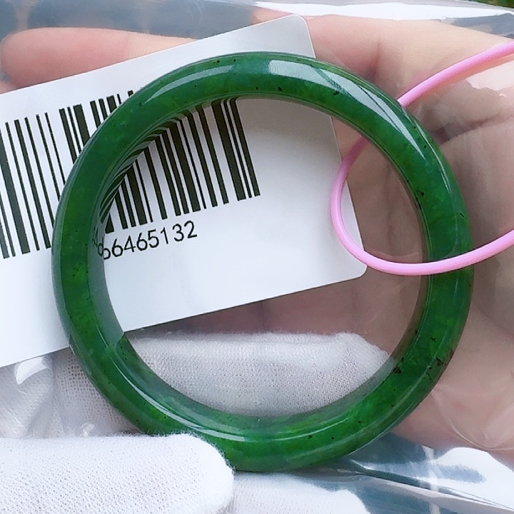 和田玉（碧玉）手镯未镶嵌5758包容