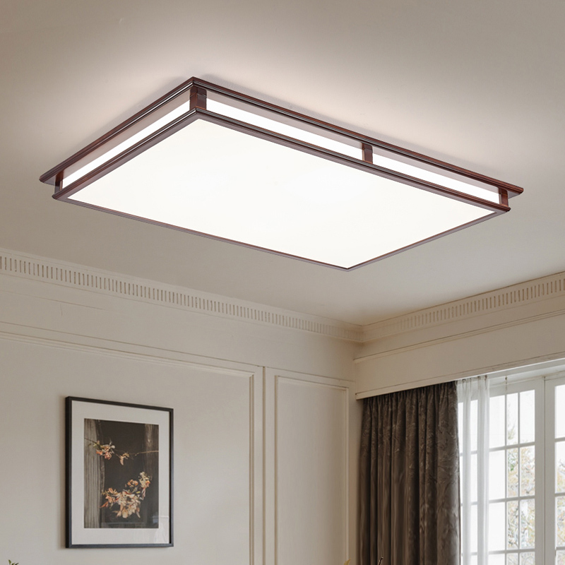 胡桃木新中式吸顶灯全光谱护眼2025新款客厅灯中国风禅意吸顶灯