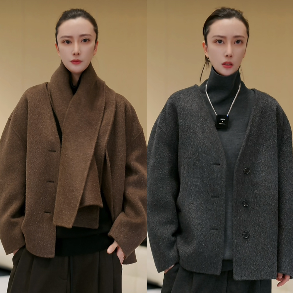 6851【91.1绵羊毛+8.9耗牛绒】秋冬外套呢大衣 w300-811-1