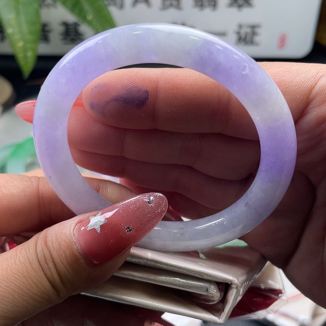 翡翠未镶嵌手镯54.2圆条