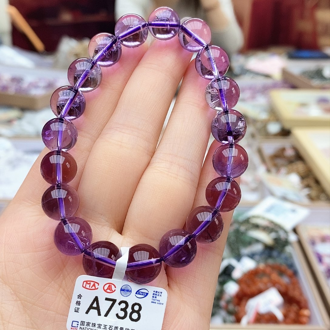 水晶手链未镶嵌A738 巴西紫水晶 