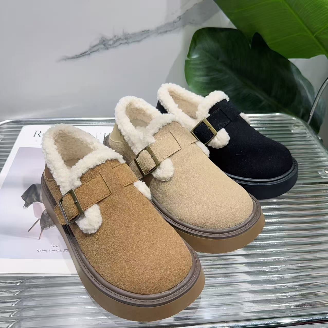 秋冬休闲款时尚女新款百搭软底豆豆勃肯鞋9598