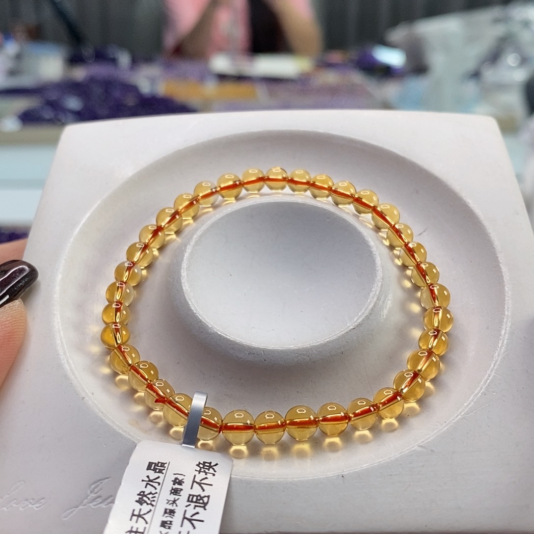 未镶嵌手串水晶啵****咪巴西黄水晶5m