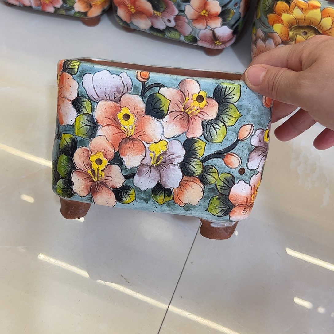 景德镇陶瓷花盆口14*11高12