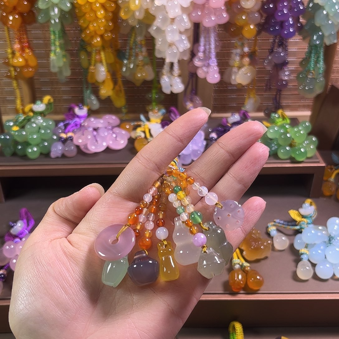 月***晨玛瑙/玉髓未镶嵌车挂福利款钥匙扣