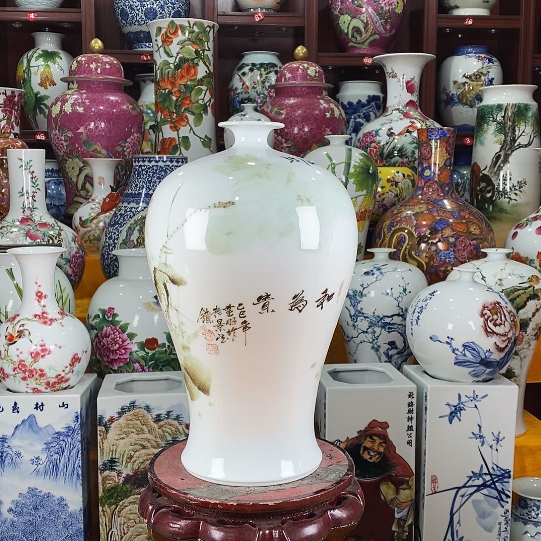 摆件陶景德镇陶瓷梅瓶
