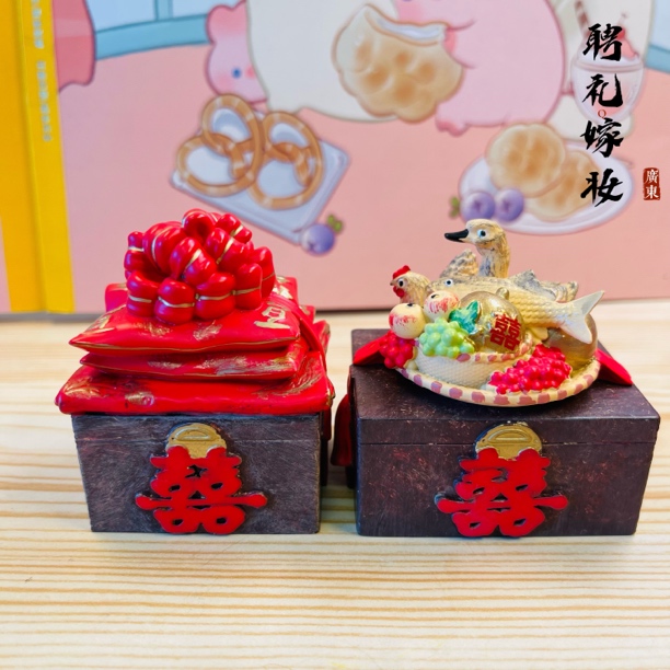 新款复古广东聘礼套装树脂冰箱贴家居装饰