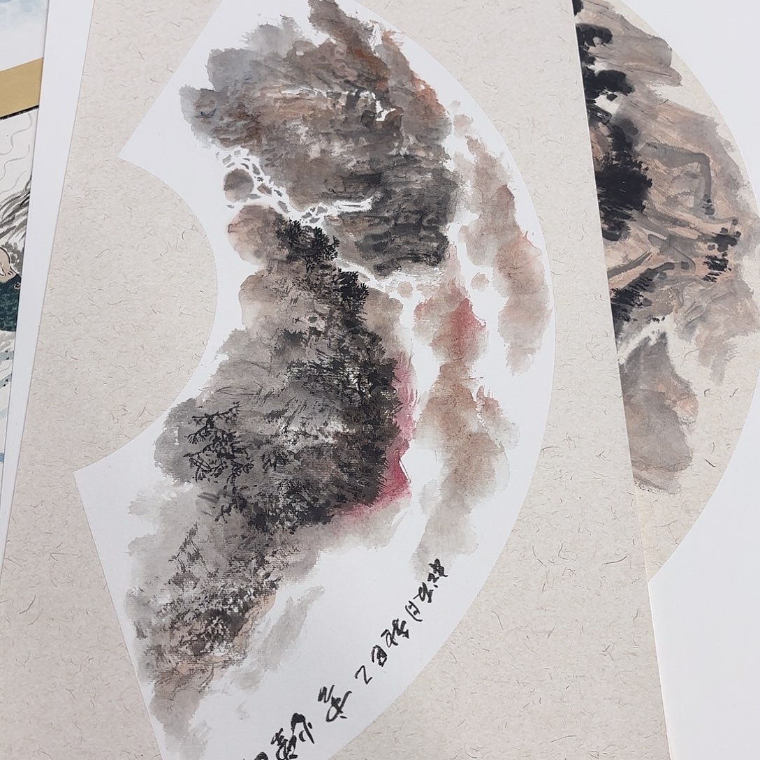 国画魏友松卡纸童