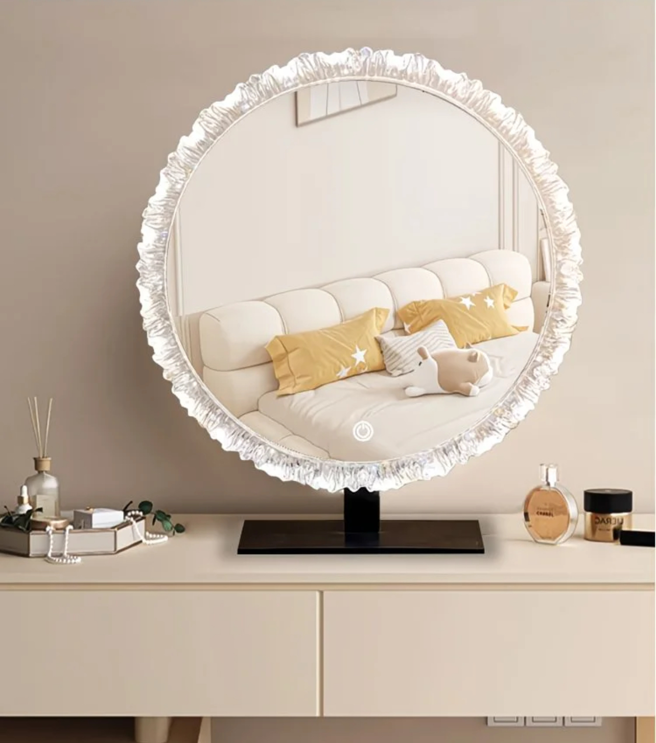 【智能触控】太阳镜网红台式化妆镜梳妆发光可调节化妆镜台式桌面