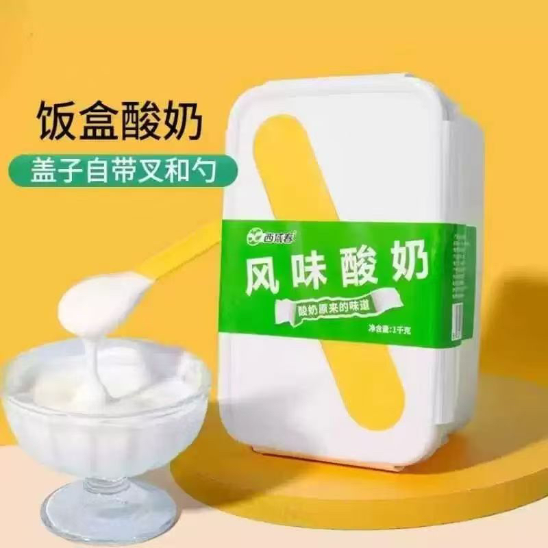 新疆西域春餐盒装酸奶1000g装新鲜日期饭盒无隔断装