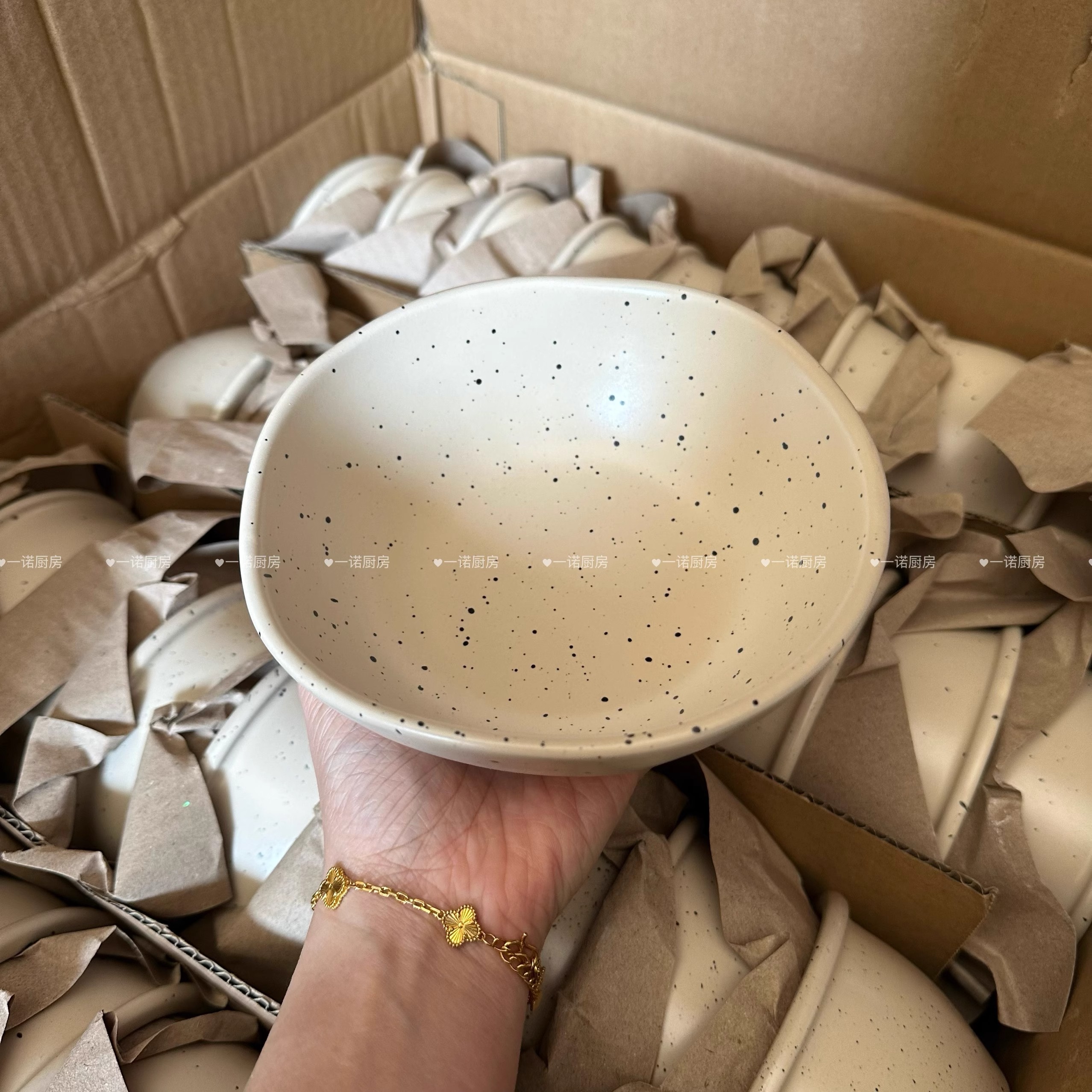 一诺厨房 泼墨ins风餐盘沙拉碗家用一人食餐具深盘盘子高级感汤盘