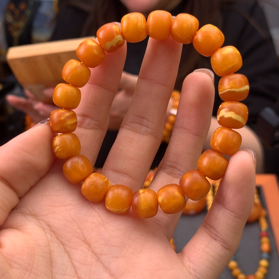 蜜蜡手串未镶嵌天然