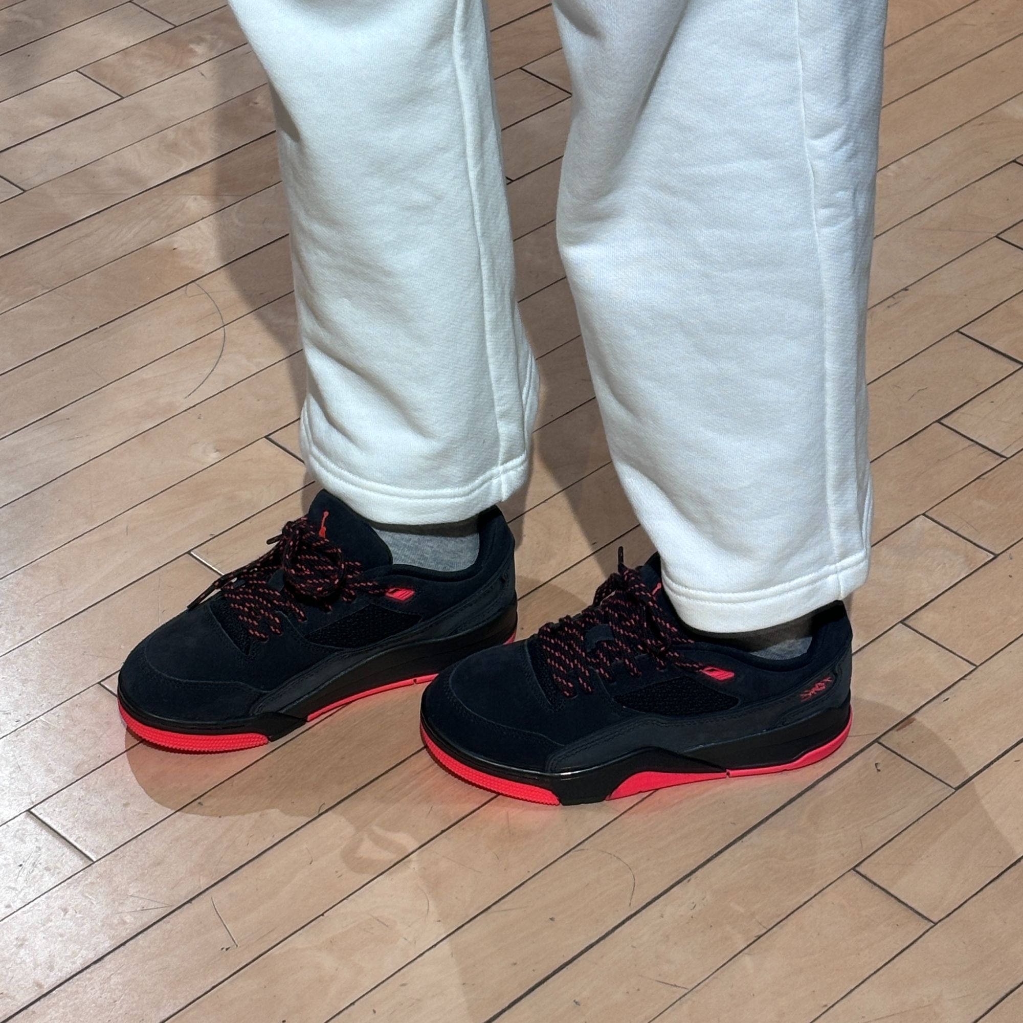 NIKI耐克官方正品 AJ福来鞋GS黑红低帮运动休闲板鞋HF3333-011