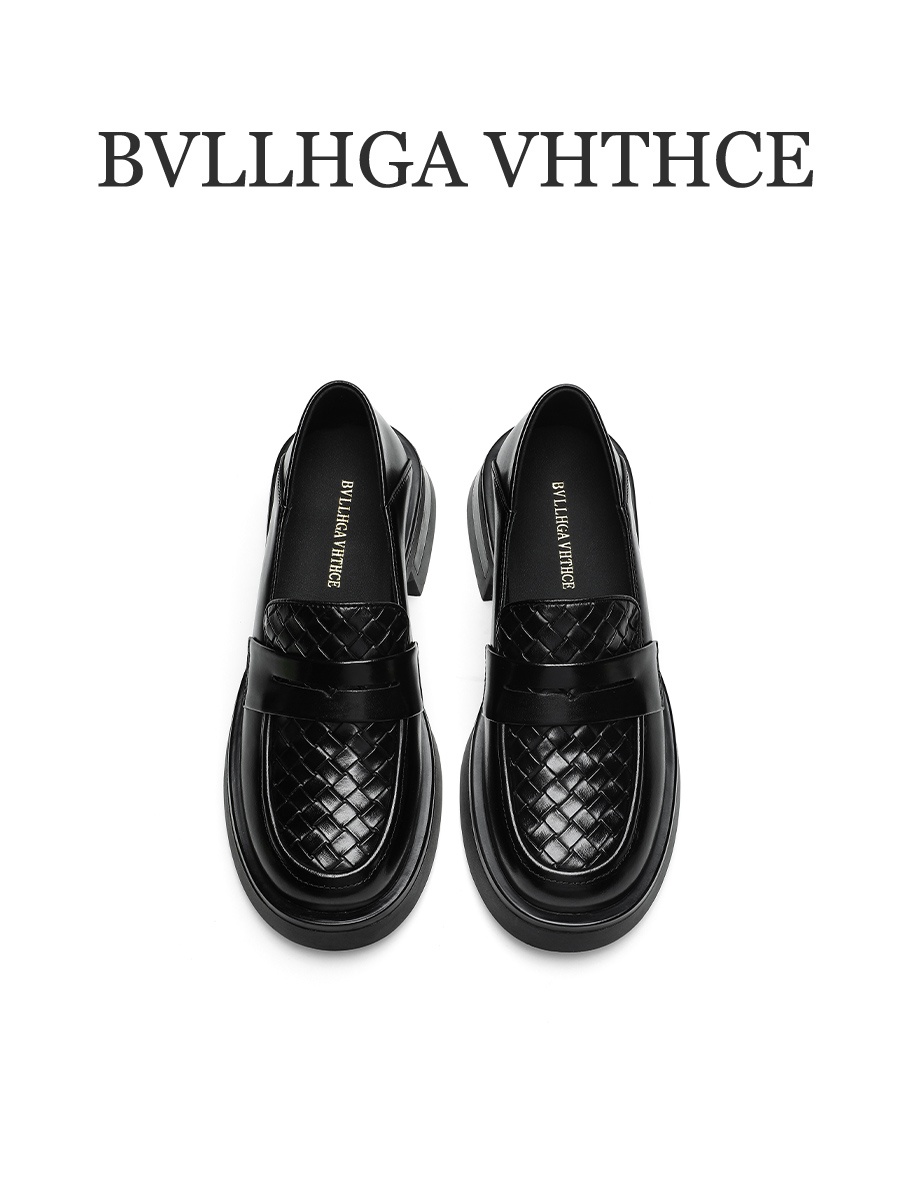 BVLLHGA VHTHCE【芯片】新款纯手工编织乐福鞋胎牛时尚女鞋09BV专属