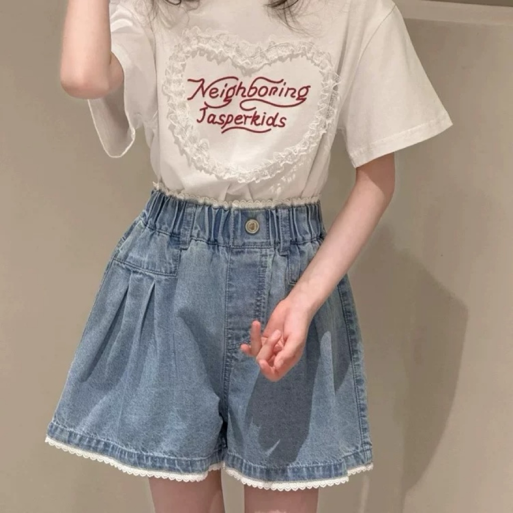 【清货】2025夏韩版东大门花边牛仔短裤 D559 559 M