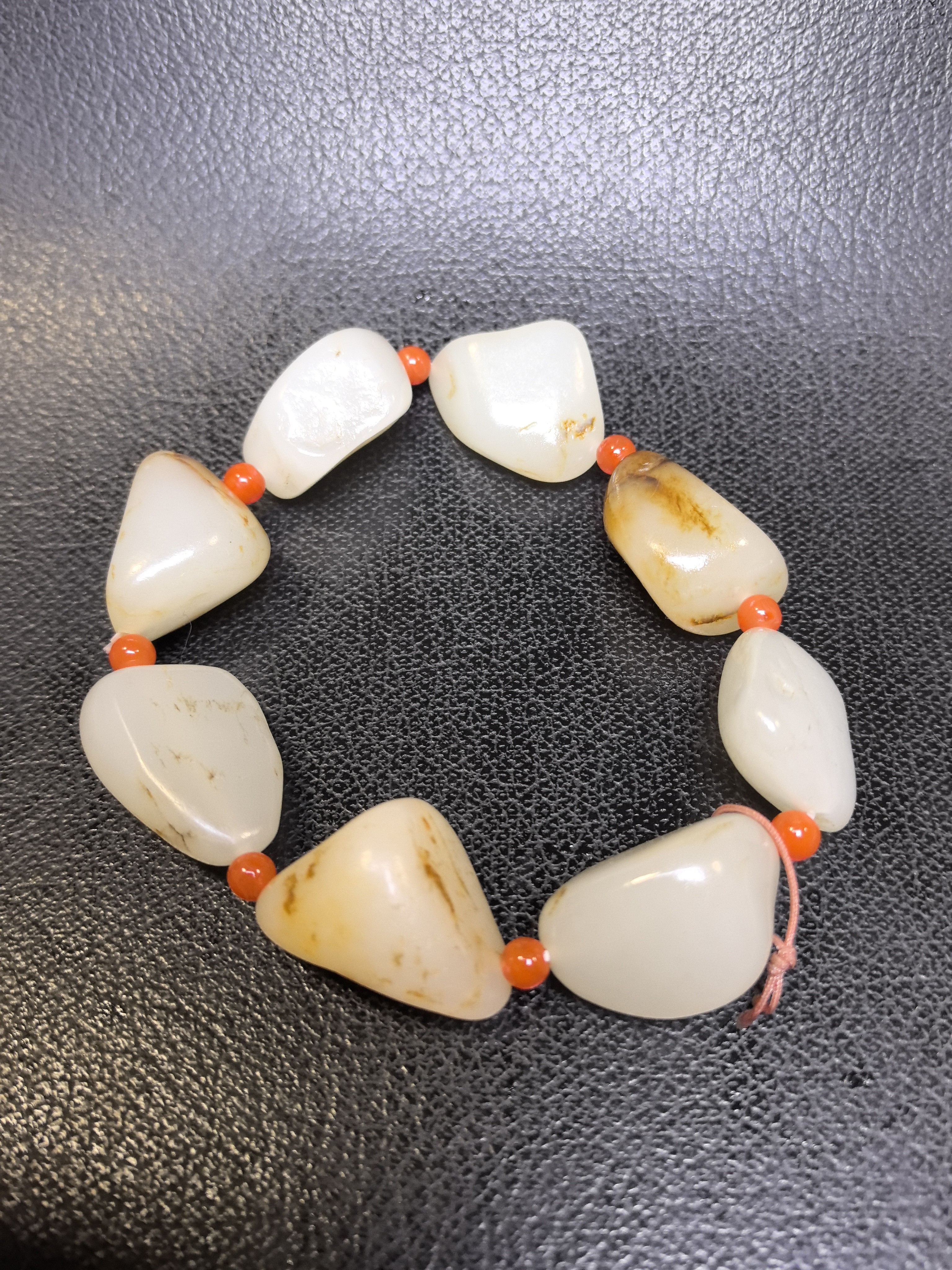 和田玉彩色手串单圈