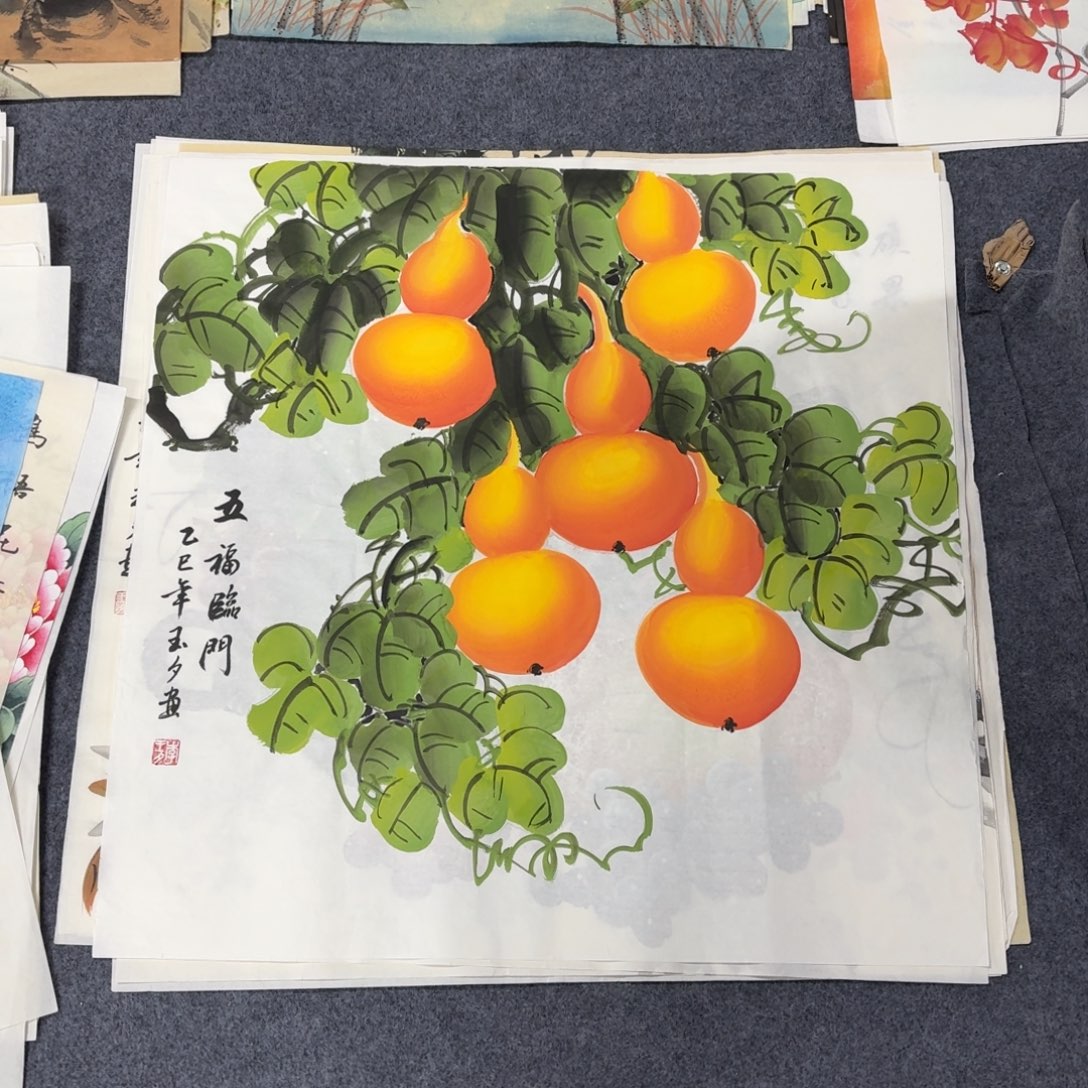 国画68×68手绘画画