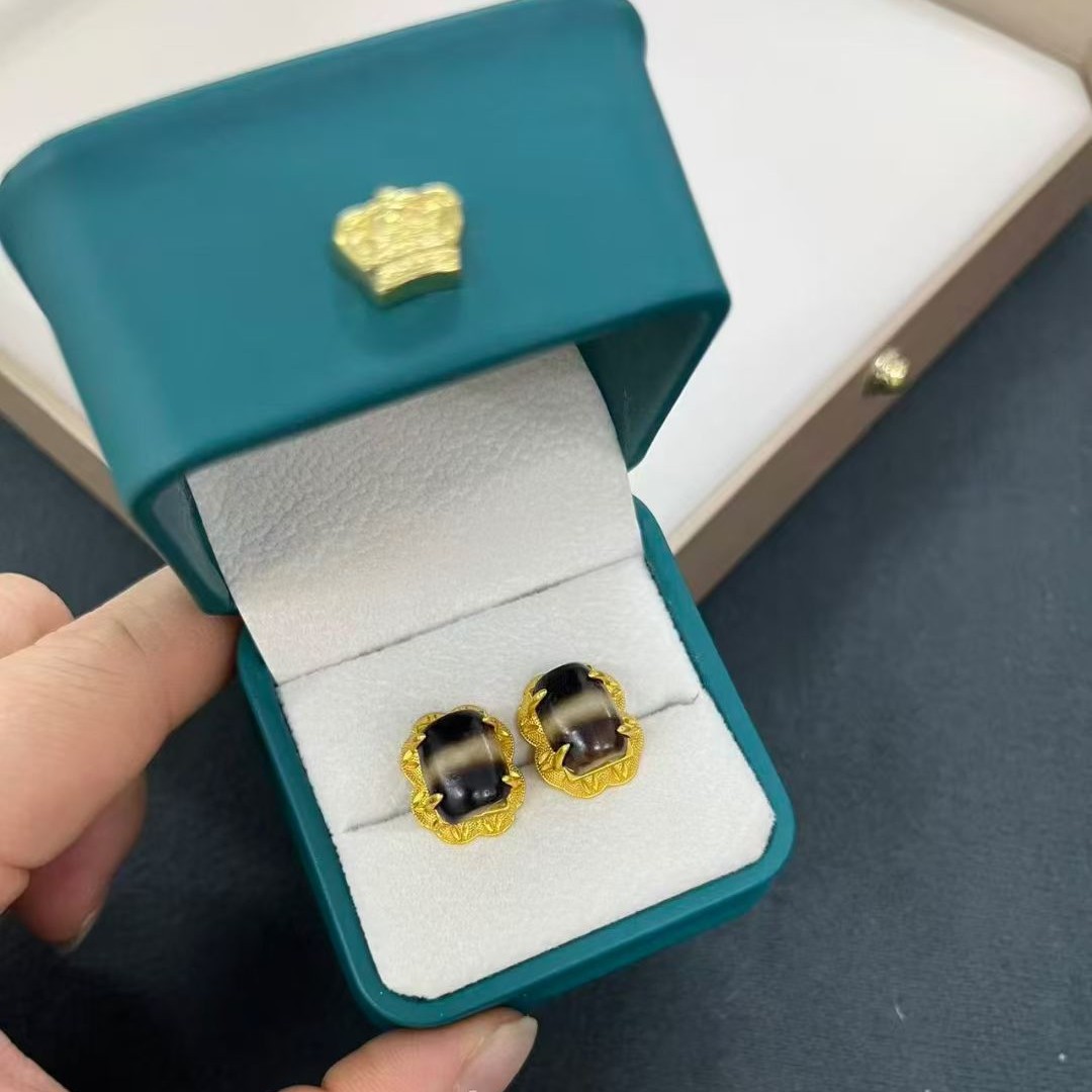 铜合金锆石耳饰 藏式饰品耳钉高级配饰发邮政