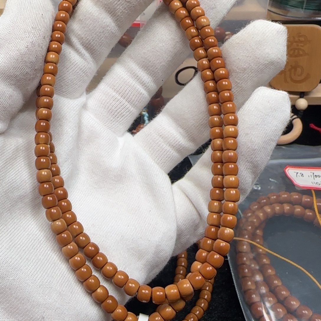 橄榄核手串老挝长串极限弧微白5.1mm