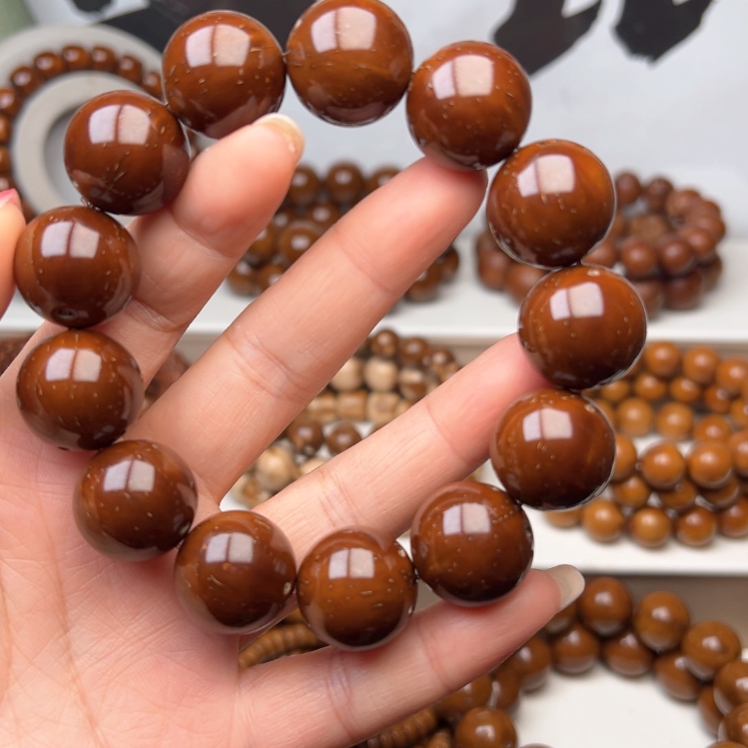 紫金鼠手串18光珠微瑕练手款